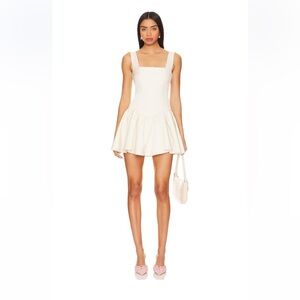 Revolve We Wore What Corset Peplum Mini Dress ECru cream size 2 NWT